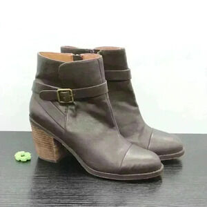 Anne Taylor Loft Women's Brown Leather Buckle Boot